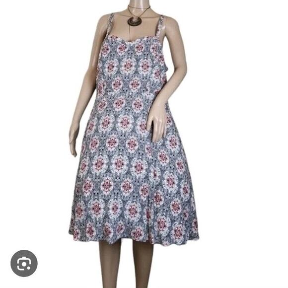 Torrid Black White Geometric Whimsygoth Flowy Challis Mini Sundress Size 2X - Picture 1 of 10